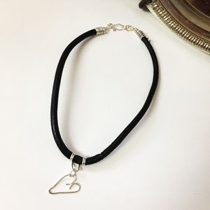 Faux leather choker